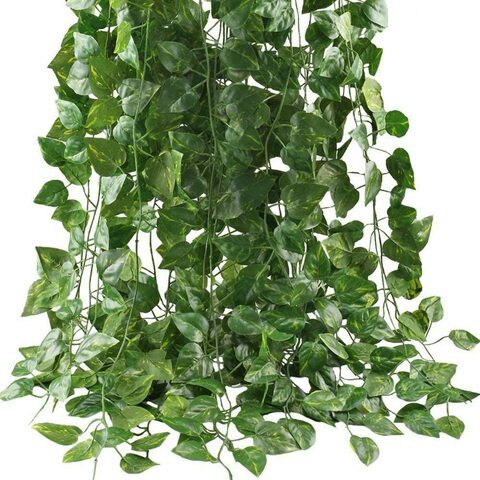 Generic Artificial Ivy Leaf Plants Vine- Hanging Garland Fake Foliage Flowers For Home Kitchen Garden Office Wedding Party Wall Decor(12 Strands,2.2M)