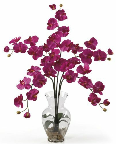 Nearly Natural 1106-BU Phalaenopsis Liquid Illusion Silk Flower Arrangement, Beauty