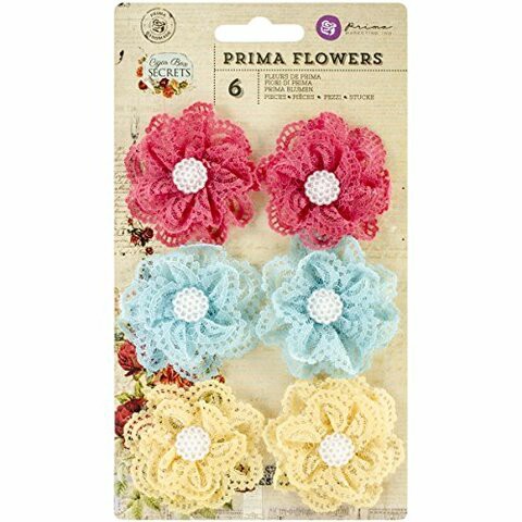 Prima Marketing Cigar Box Secrets Flowers, 1.75-Inch, Fabric Culebra, 6-Pack