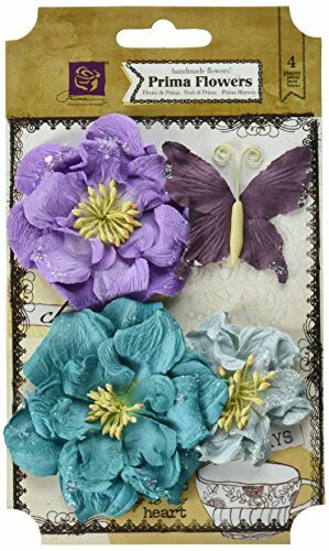 Prima Marketing Troika Paper Flowers 1.5 to 2.5 3/Pkg Plus Butterfly-Teal