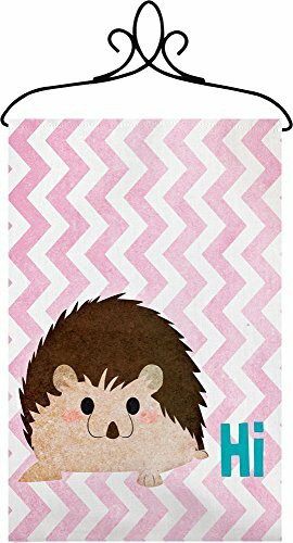 Manual Woodworkers Manual Hi Hedgehog Chevron Nursery Wallhanging Bannerette W/Rod Swhihh 18X13 Pink Blue White Brown