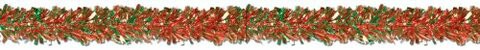 Beistle Metallic Festooning Garland Christmas Party Supplies, Hanging Decorations, 4&quot; X 15&#39;, Red/Green