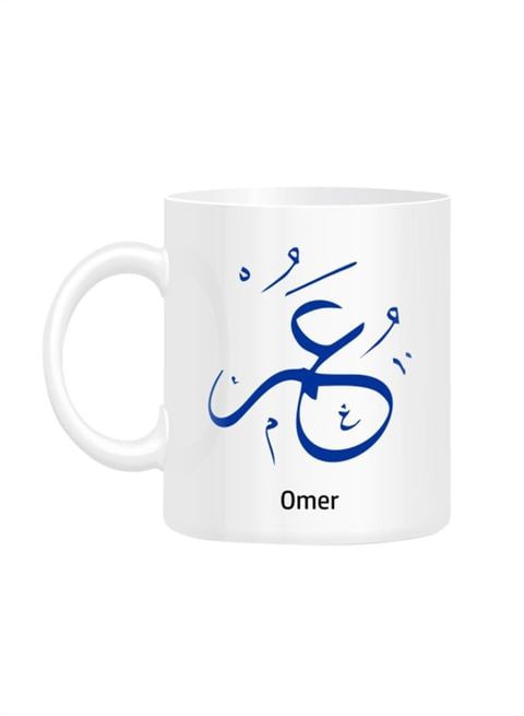 FMstyles Arabic Calligraphy Name Omer Printed Mug White 10 cm