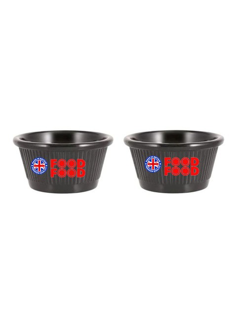 Generic 2-Piece Large Rim Bowl Set Black 9cm