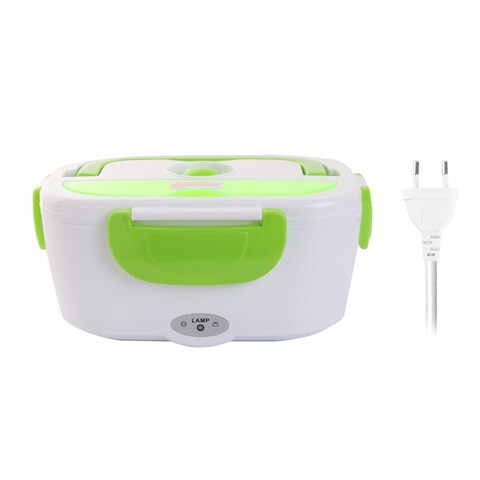 Decdeal - Multifunctional Portable Electric Heating One-piece Separated Lunch Box Food Container Warmer with A Spoon