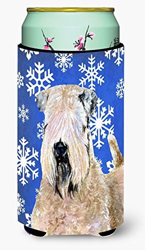 Caroline&#39;s Treasures Ss4631Tbc Wheaten Terrier Soft Coated Winter Snowflakes Holiday Tall Boy Beverage Insulator Beverage Insulator Hugger, Tall Boy, Multicolor