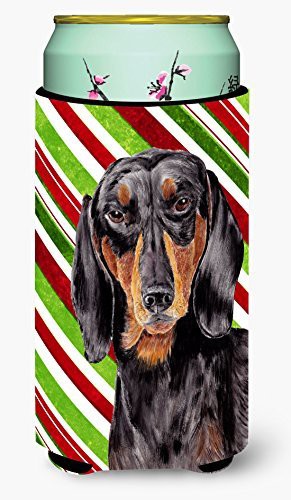 Caroline&#39;s Treasures Sc9323Tbc Dachshund Candy Cane Holiday Christmas Tall Boy Beverage Insulator Beverage Insulator Hugger, Tall Boy, Multicolor