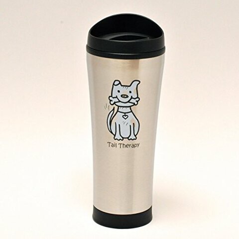 Tail Therapy Dog 18-Ounce Insulated Stainless Steel Coffee Tumbler -- Sleek design, great to keep drinks hot or cold on the go