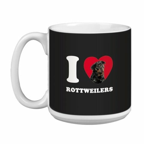 Tree Free Greetings XM29110 I Heart Rottweilers Artful Jumbo Mug, 20-Ounce