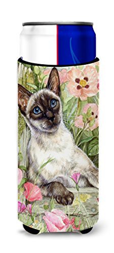 Caroline&#39;s Treasures Cdco0033Muk Siamese Cat In The Roses Ultra Beverage Insulators For Slim Cans, Slim Can, Multicolor