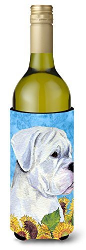 Caroline&#39;s Treasures Ss4142Literk Boxer In Summer Flowers Wine Bottle Beverage Insulator Beverage Insulator Hugger, Wine Bottle, Multicolor