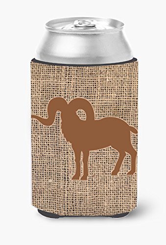 Caroline&#39;s Treasures Bb1007-Bl-Bn-Cc Sheep Burlap And Brown Can Or Bottle Beverage Insulator Hugger, Can Hugger, Multicolor