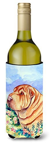 Caroline&#39;s Treasures 7271Literk Shar Pei Wine Bottle Beverage Insulator Beverage Insulator Hugger, Wine Bottle, Multicolor