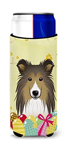 Caroline&#39;s Treasures Bb1924Muk Sheltie Easter Egg Hunt Michelob Ultra Beverage Insulator For Slim Cans, Slim Can, Multicolor