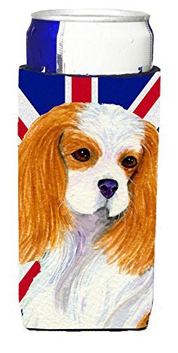 Caroline&#39;s Treasures Ss4969Muk Cavalier Spaniel With English Union Jack British Flag Ultra Beverage Insulators For Slim Cans, Slim Can, Multicolor