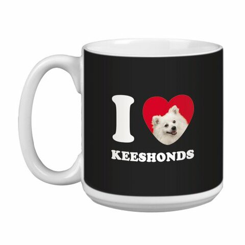 Tree Free Greetings XM29074 I Heart Keeshonds Artful Jumbo Mug, 20-Ounce, White