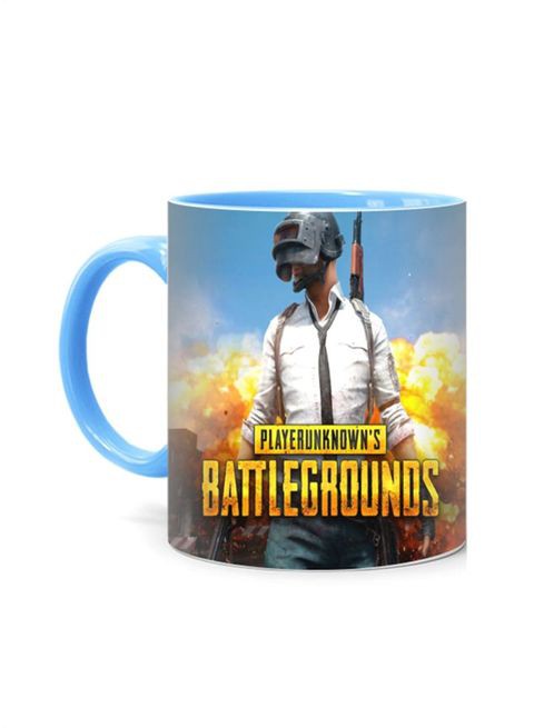 FMstyles Pubg Fans Design Printed Mug White/Blue 10 cm