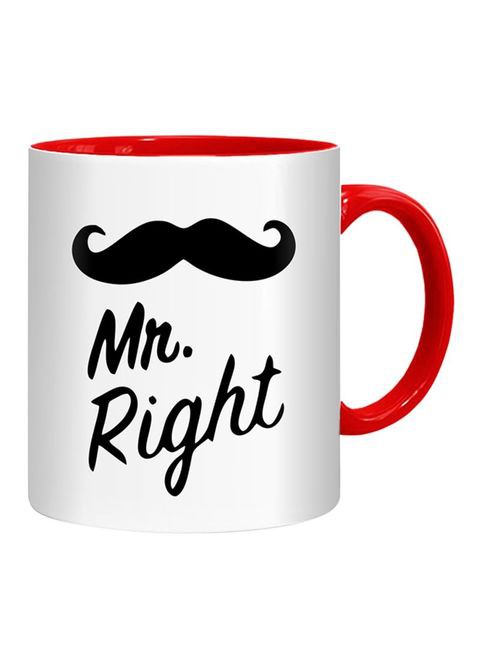 FMstyles Mr. Right Mug White/Black/Red 10 cm