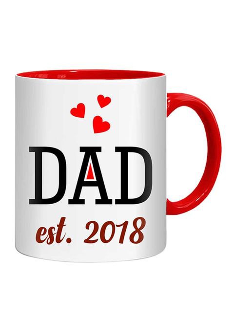 FMstyles Dad Est. 2018 Printed Mug Red/White/Black