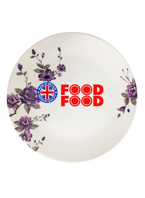 Generic Blossom Side Plate 7.5-Inch White/Purple 7.5inch