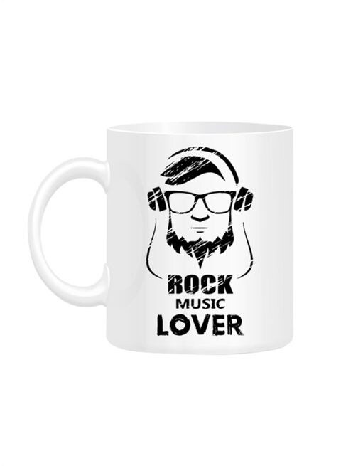 كوب بطبعة FMstyles Rock Music Lover أبيض 10 سم