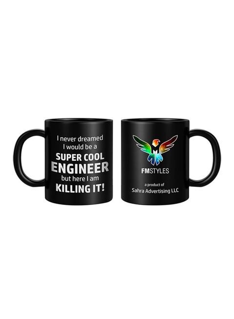 FMstyles Super Cool Engineer Printed Mug Black 10ounce