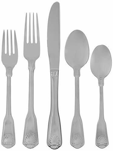 Towle London Shell 45-Piece 18/10 Stainless Steel Flatware Set, Service for 8