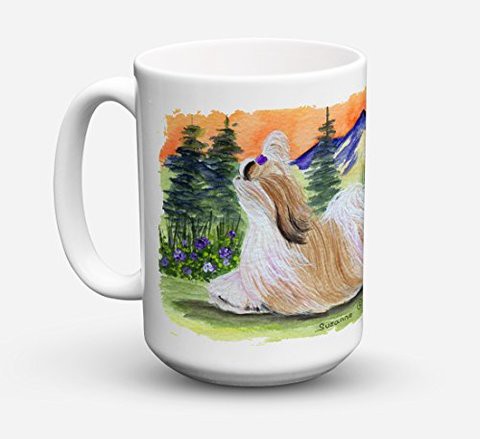 Caroline&#39;s Treasures Ss8179Cm15 Shih Tzu Dishwasher Safe Microwavable Ceramic Coffee Mug 15 Ounce, 15 Ounce, Multicolor