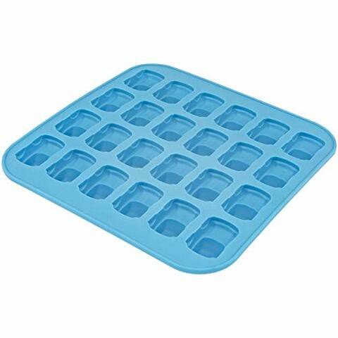 Fairly Odd Novelties Mini Car Shape Flexible 24 Ice Tray Mold Blue Rubber Novelty Gag Gift, One Size