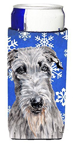 Caroline&#39;s Treasures Sc9778Muk Scottish Deerhound Winter Snowflakes Ultra Beverage Insulators For Slim Cans, Slim Can, Multicolor