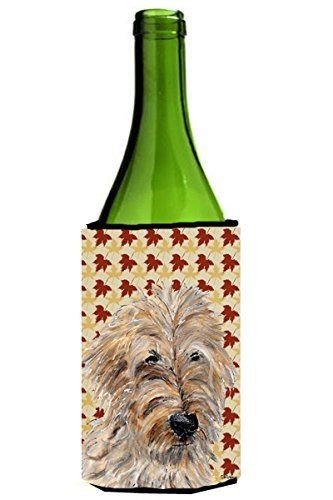 Caroline&#39;s Treasures Sc9691Literk Golden Doodle 2 Fall Leaves Wine Bottle Beverage Insulator Hugger, Wine Bottle, Multicolor