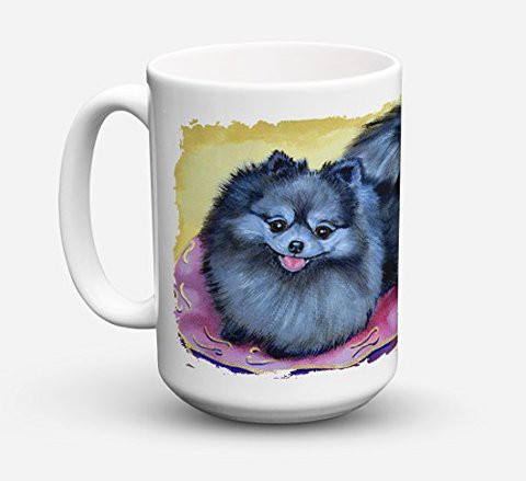 Caroline&#39;s Treasures 7503Cm15 Pomeranian Dishwasher Safe Microwavable Ceramic Coffee Mug 15 Ounce, 15 Ounce, Multicolor