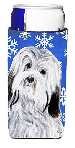 Caroline&#39;s Treasures Sc9785Muk Havanese Winter Snowflakes Ultra Beverage Insulators For Slim Cans, Slim Can, Multicolor