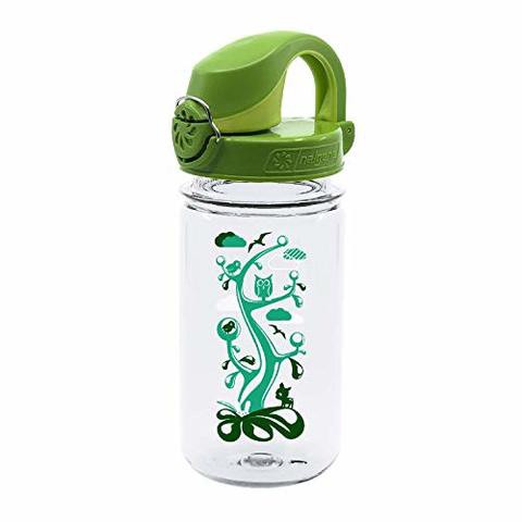 Nalgene Kids Otf With Green Cap Water Bottle (Clear Woodland),12 Oz.