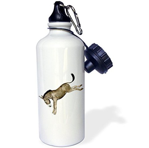 3DroseDonkey Kicking To The Back&quot; Sports Water Bottle, 21 Oz, White