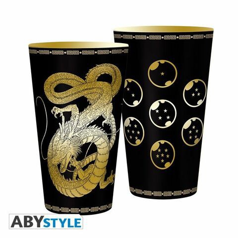 Shenron the Divine Dragon Seven Dragon Balls Design Dragon Ball Z Licensed Black 400 ml High Quality Large Glass