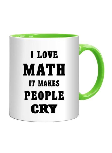 كوب بطبعة I Love Maths It Makes People Cry من FMstyles أبيض/أسود/أخضر