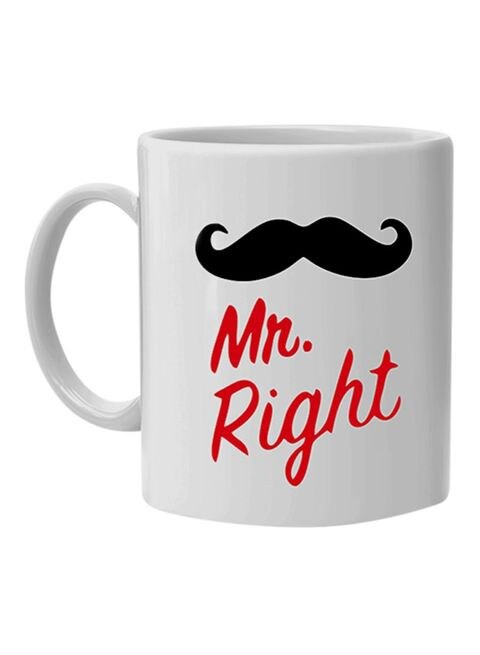 FMstyles Mr. Right Printed Mug White 10 cm