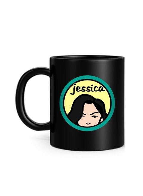 FMstyles Jessica Printed Mug Black 10 cm