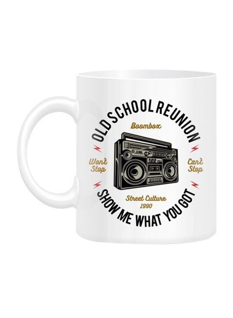 FMstyles Boombox Printed Mug White 10 cm