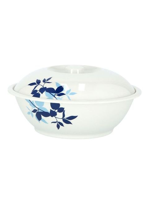 Delcasa Serving Bowl With Lid White/Blue 9inch