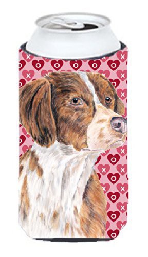 Caroline&#39;s Treasures Brittany Hearts Love And Valentine&#39;s Day Portrait Koozie Hugger, Tall, Multicolor