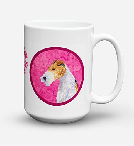 Caroline&#39;s Treasures Ss4754-Pk-Cm15 Fox Terrier Dishwasher Safe Microwavable Ceramic Coffee Mug 15 Ounce Ss4754, 15 Ounce, Multicolor