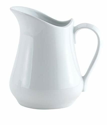 HIC Harold Import Co. Creamer Pitcher with Handle, Fine White Porcelain, 16-Ounces