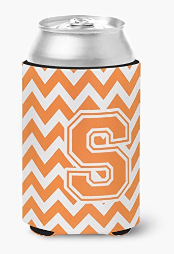 Caroline&#39;s Treasures Cj1046-Scc Letter S Chevron Orange And White Can Or Bottle Hugger, Can Hugger, Multicolor