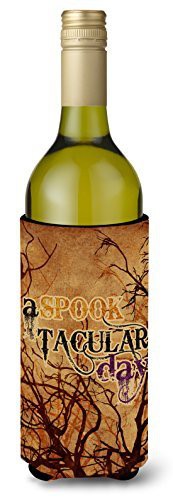 Caroline&#39;s Treasures Sb3016Literk A Spook Tacular Day Halloween Wine Bottle Beverage Insulator Beverage Insulator Hugger, Wine Bottle, Multicolor