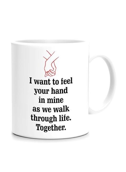 FMstyles I Want To Feel Your Hand In Mine Printed Mug White/Black 10 cm