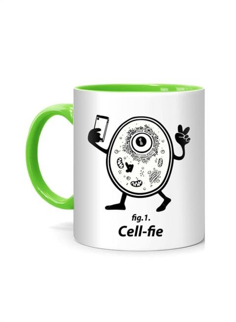 FMstyles Cell Printed Mug White/Green 10 cm