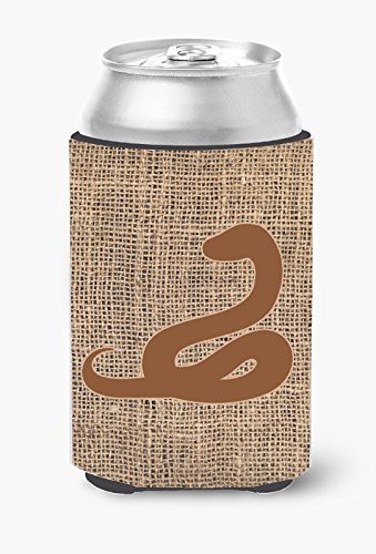 Caroline&#39;s Treasures Bb1124-Bl-Bn-Cc Snake Burlap And Brown Can Or Bottle Beverage Insulator Hugger, Can Hugger, Multicolor