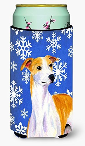 Caroline&#39;s Treasures Lh9283Tbc Whippet Winter Snowflakes Holiday Tall Boy Beverage Insulator Beverage Insulator Hugger, Tall Boy, Multicolor